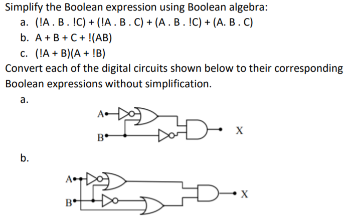 Simplify the Boolean expression using Boolean | Chegg.com