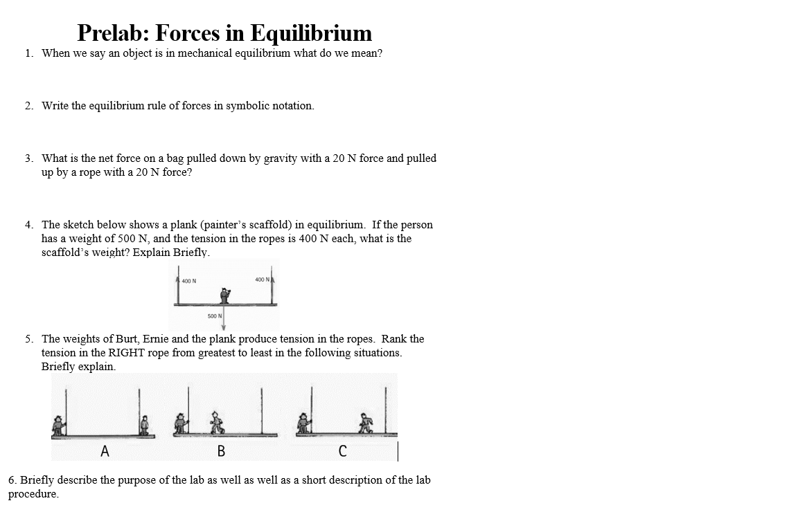 solved-prelab-forces-in-equilibrium-1-when-we-say-an-chegg