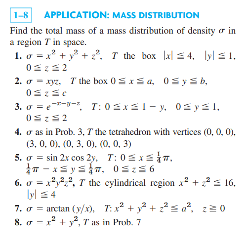 Solved Find The Total Mass Of A Mass Distribution Of Density Chegg Com