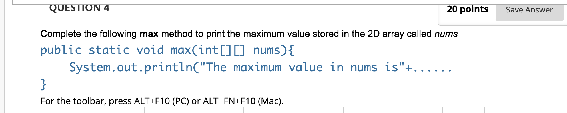 Solved QUESTION 4 20 points Save Answer Complete the | Chegg.com