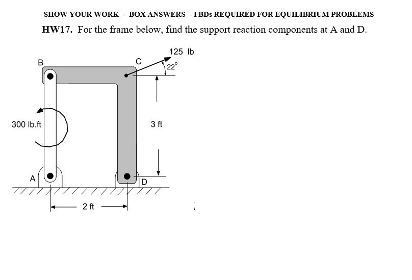 Solved For the frame below, find the support reaction | Chegg.com