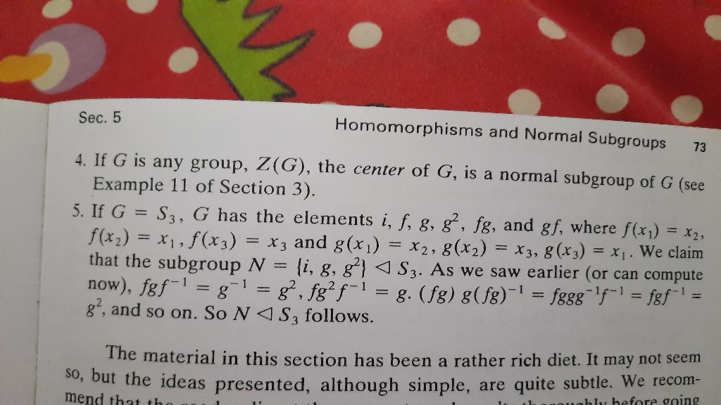 Solved Sec. 5 Homomorphisms And Normal Subgroups 73 4. If G | Chegg.com