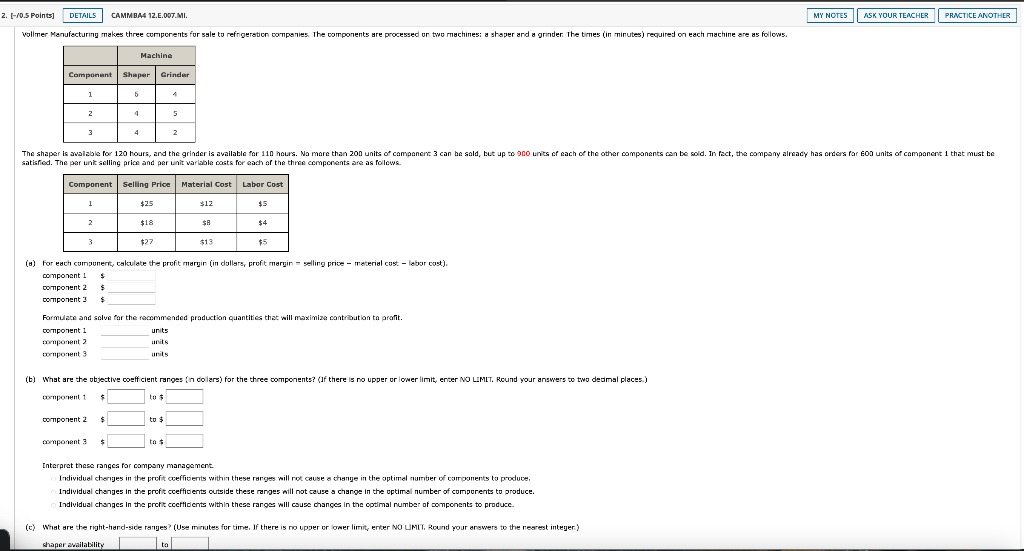 Solved [−10.5 Points ] CAMMBA4 12.E.057.MI. satiafied. The | Chegg.com