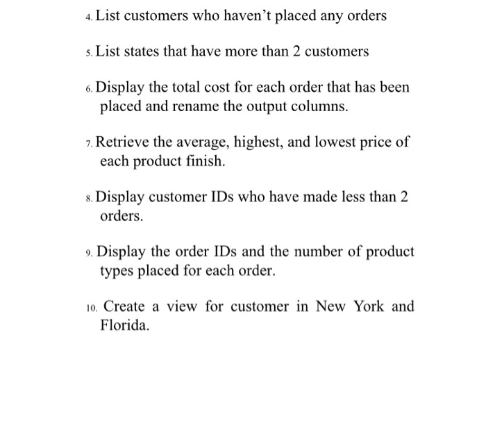 Solved . Print out the hardcopy of the Order database | Chegg.com
