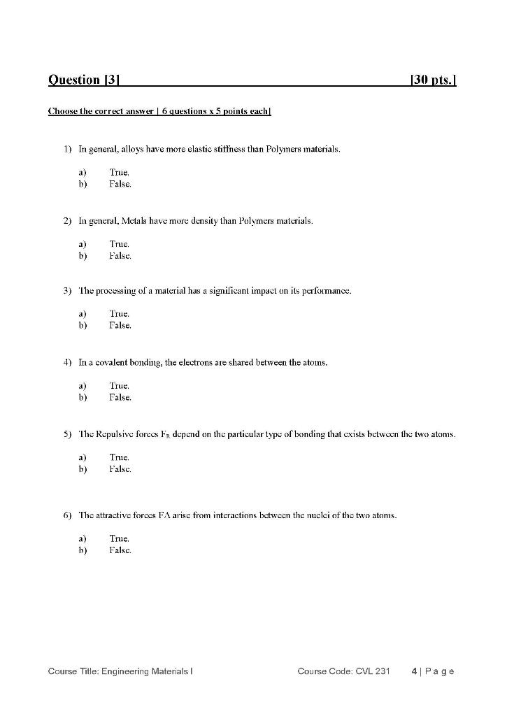 Solved Question 31 [30 pts. Choose the correct answer | 6 | Chegg.com