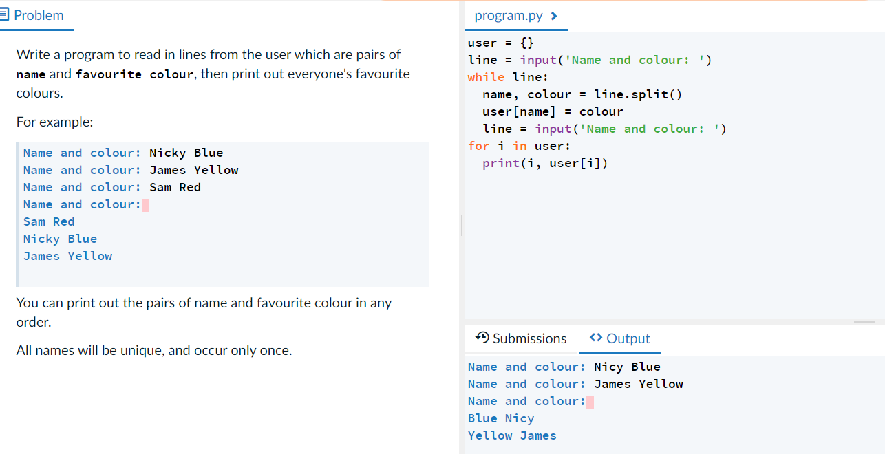 Solved Problem program.py > Write a program to read in lines | Chegg.com