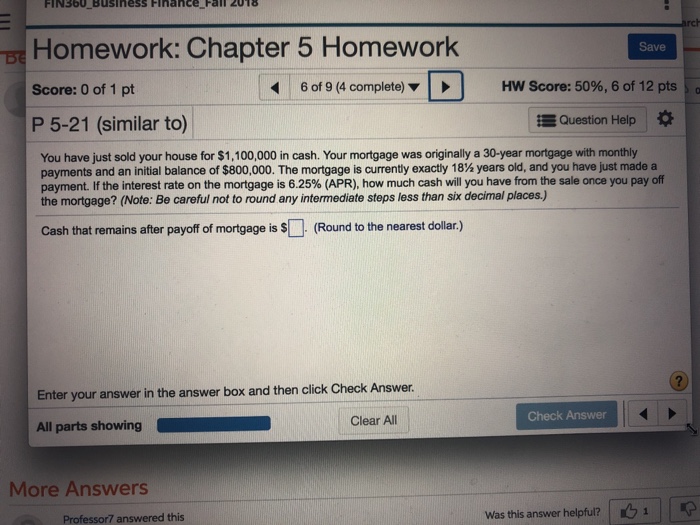 Solved FIN360 Business Flnance Fall 20T8 rch ,Homework: | Chegg.com