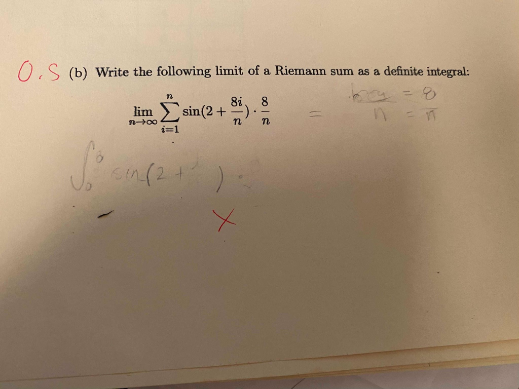 Solved O S B Write The Following Limit Of A Riemann Su Chegg Com