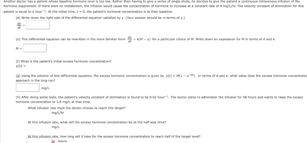 Solved 1. (-/15 Points] DETAILS MY NOTES A certain hormone | Chegg.com