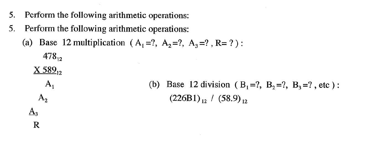 Solved 5. Perform The Following Arithmetic Operations: 5. | Chegg.com