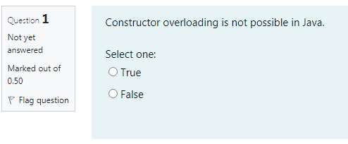 Solved Question 1 Constructor overloading is not possible in | Chegg.com