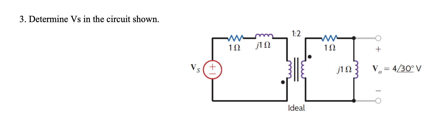 Solved 3. Determine Vs in the circuit shown. | Chegg.com