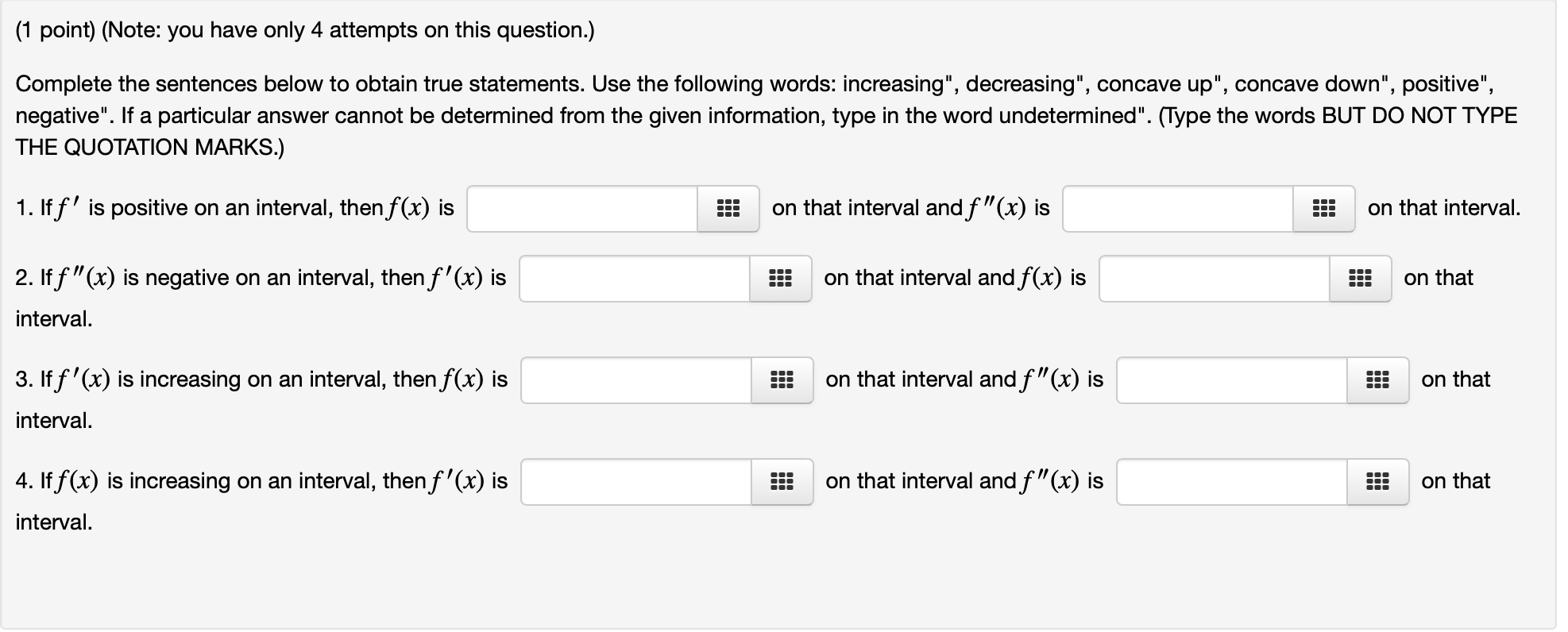 Solved (1 point) (Note: you have only 4 attempts on this | Chegg.com