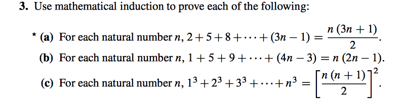Solved 3. Use mathematical induction to prove each of the | Chegg.com