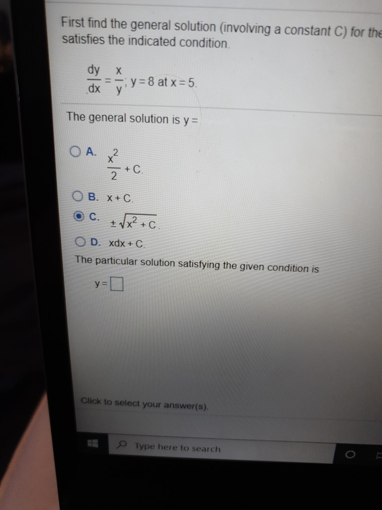 First Find The General Solution Involving A Constant Chegg Com