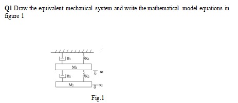 Solved Q1 Draw the equivalent mechanical system and write | Chegg.com