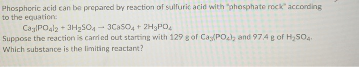 Solved Phosphoric acid can be prepared by reaction of | Chegg.com