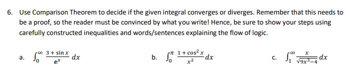 Solved Solve the above question by using integrals and give | Chegg.com
