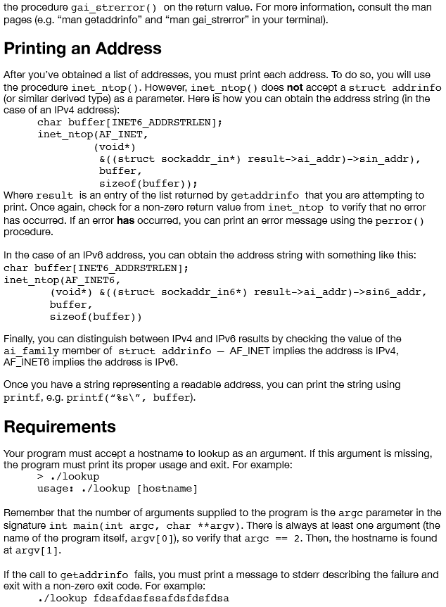 implement a utility to display the IP addresses of | Chegg.com