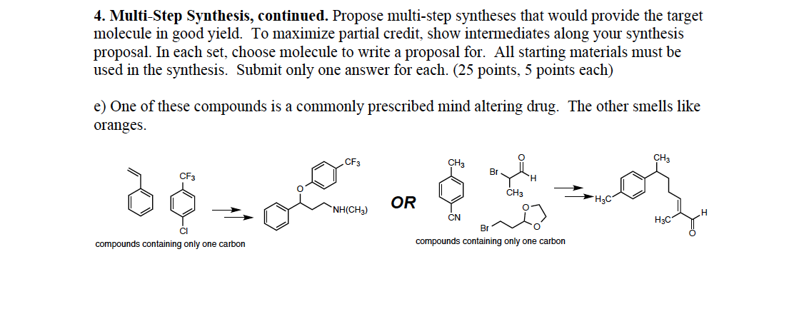 Solved 4. Multi-Step Synthesis, Continued. Propose | Chegg.com