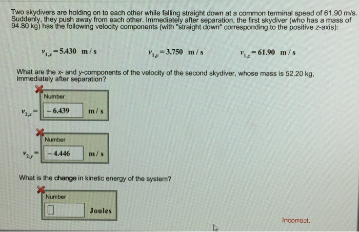 Solved Two Skydivers Are Holding On To Each Other While | Chegg.com