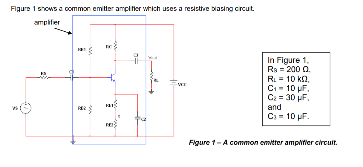 Solved Figure 1 shows a common emitter amplifier which uses