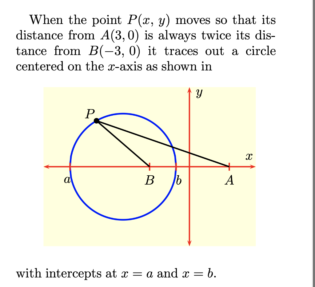 Solved When the point P(x,y) moves so that its distance from | Chegg.com