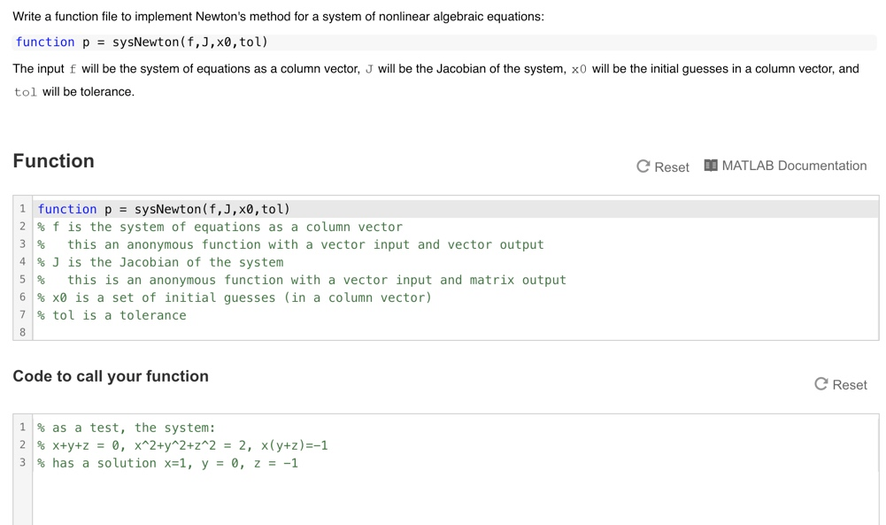 Solved Write a function file to implement Newton's method | Chegg.com