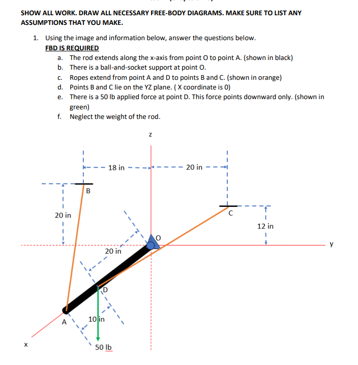 Solved Problem 1 Questions A. Draw the FBD for the system | Chegg.com