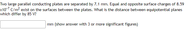 Solved Two large parallel conducting plates are separated by | Chegg.com