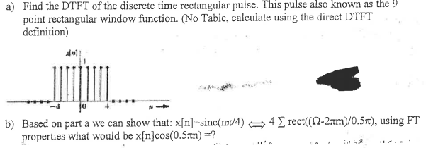 Solved a) Find the DTFT of the discrete time rectangular | Chegg.com