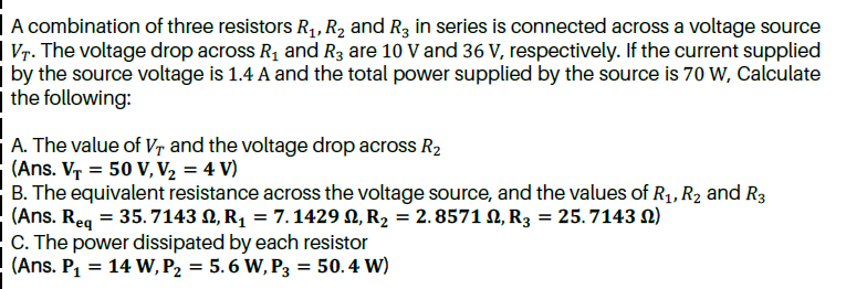 Solved A Combination Of Three Resistors R1, R2 And Rz In 