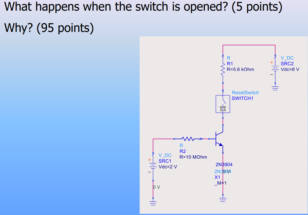 Solved What happens when the switch is opened? (5 ﻿points)