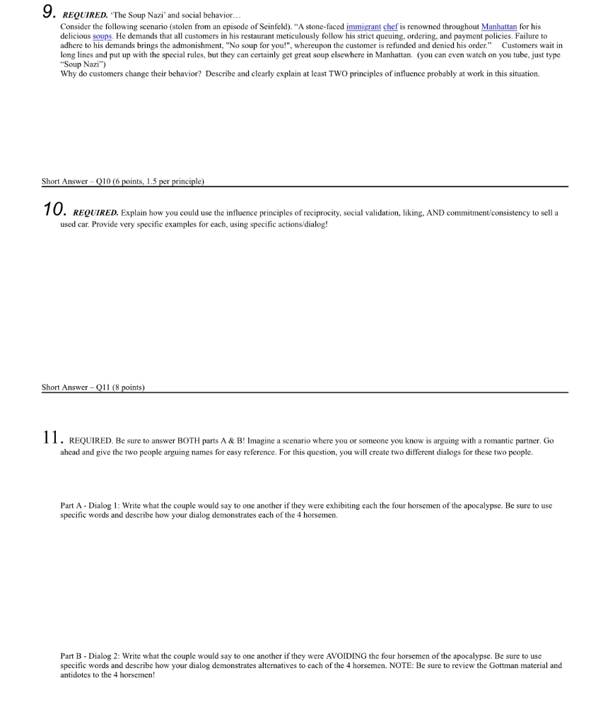 9. REQUIRED. "The Soup Nazi' and social behavior...