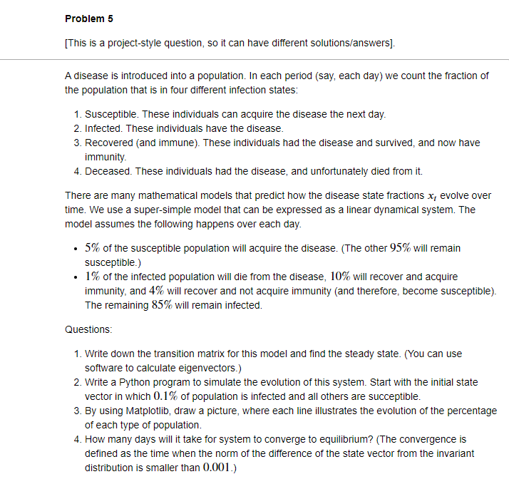 Solved Problem 5 [This is a project-style question, so it | Chegg.com