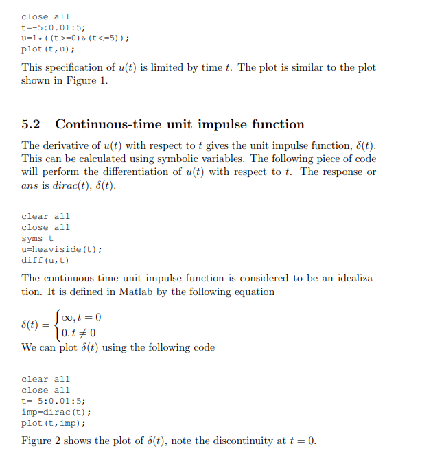 Solved 5.1 Continuous-time unit step function The | Chegg.com