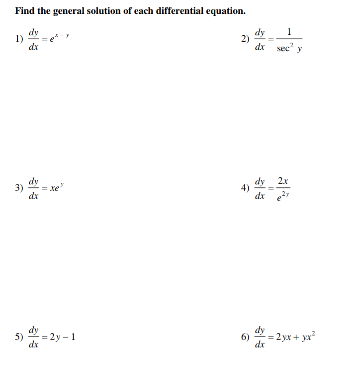Solved Find the general solution of each differential | Chegg.com
