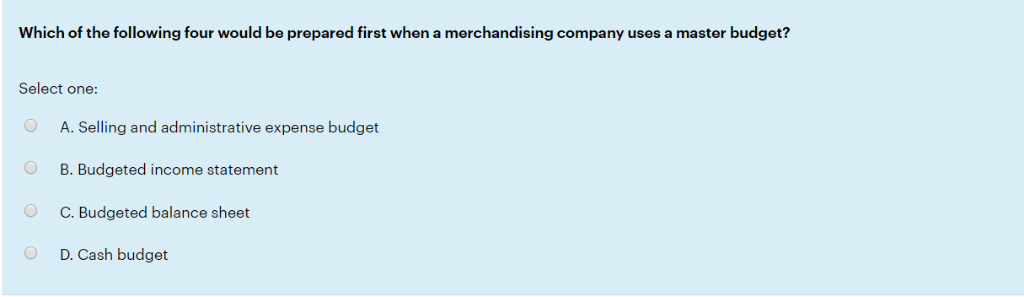Which Of The Following Four Would Be Prepared First Chegg
