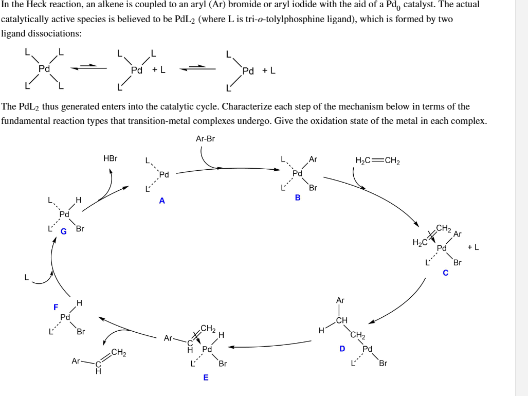 Solved In The Heck Reaction, An Alkene Is Coupled To An Aryl | Chegg.com