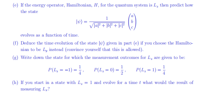 Solved Q1. Consider a quantum system with three states. | Chegg.com