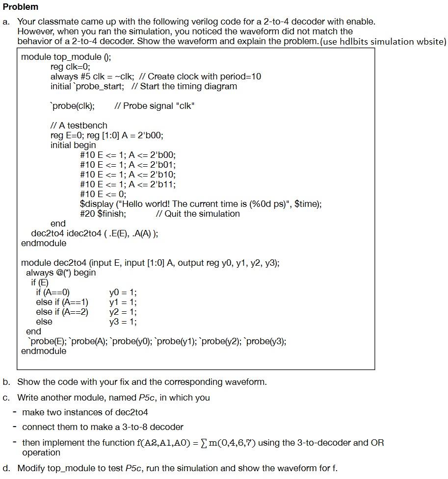 Solved Problem a. Your classmate came up with the following | Chegg.com