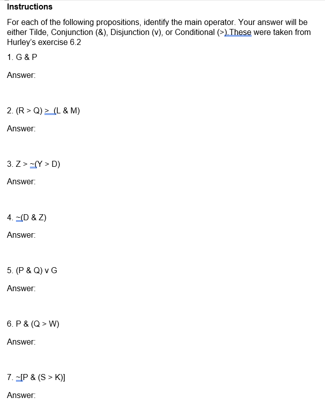 Solved Instructions For Each Of The Following Propositions, | Chegg.com