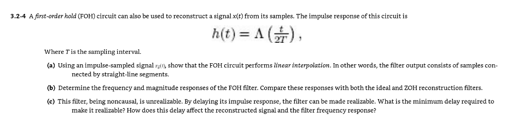 Foh Script Solved 3.2-4 A first-order hold (FOH) circuit can also be | Chegg.com