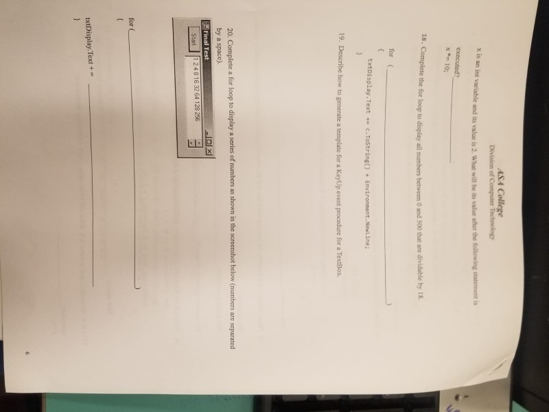 Solved ASA College Division of Computer Technology | Chegg.com