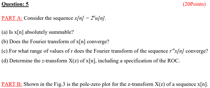 Solved Question: 5 (20Points) PART A: Consider the sequence | Chegg.com