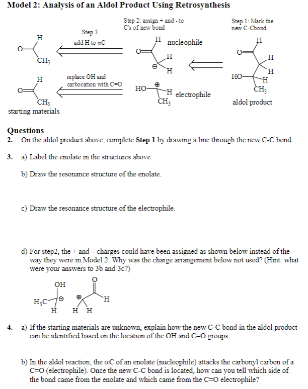 Solved Model 2: Analysis of an Aldol Product Using | Chegg.com