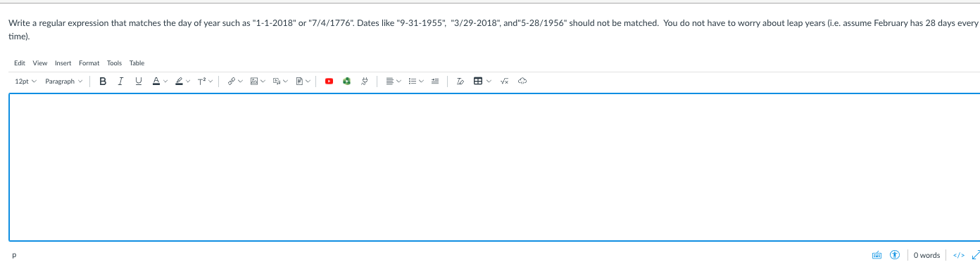 Solved Write a regular expression that matches the day of | Chegg.com