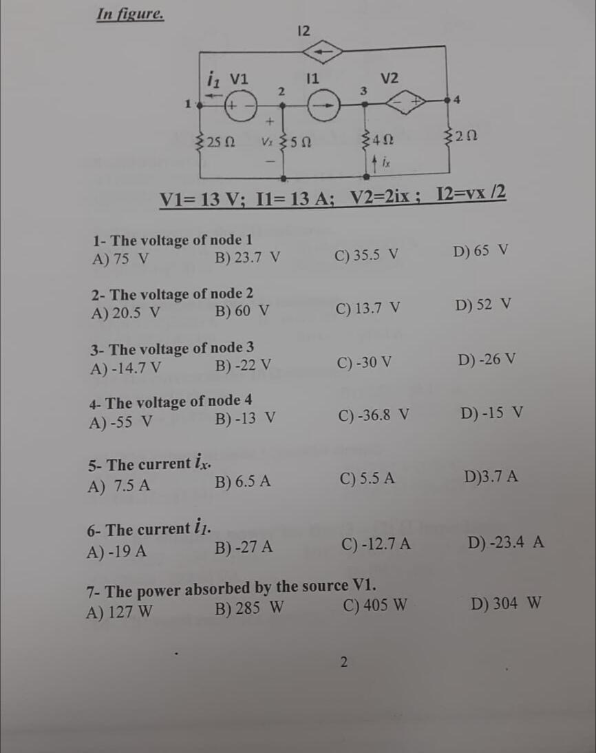 Solved In the electric circuit shown below, solve it | Chegg.com