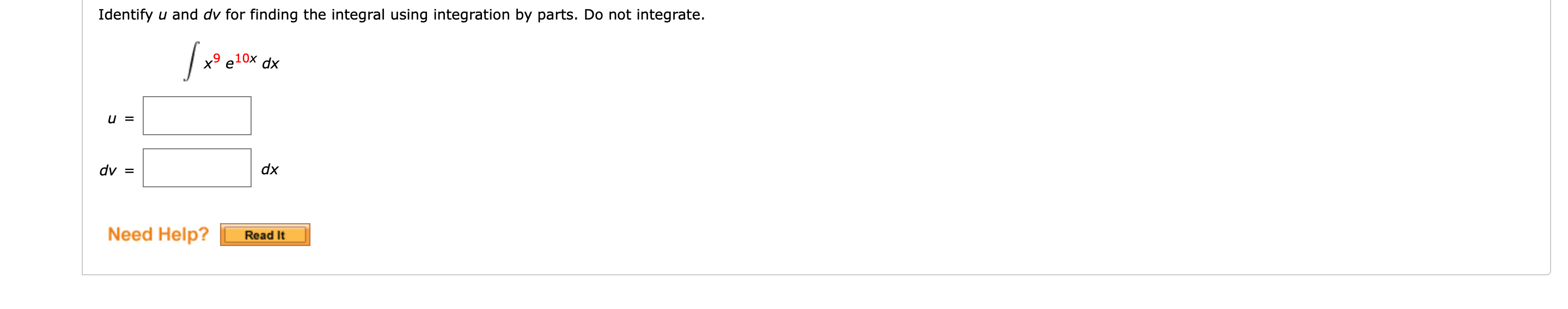 Solved Identify U And Dv For Finding The Integral Using