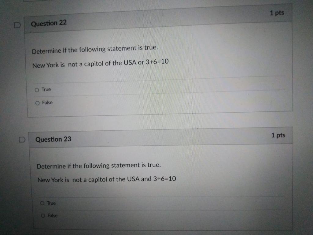 Solved Question 22 Determine if the following statement is | Chegg.com